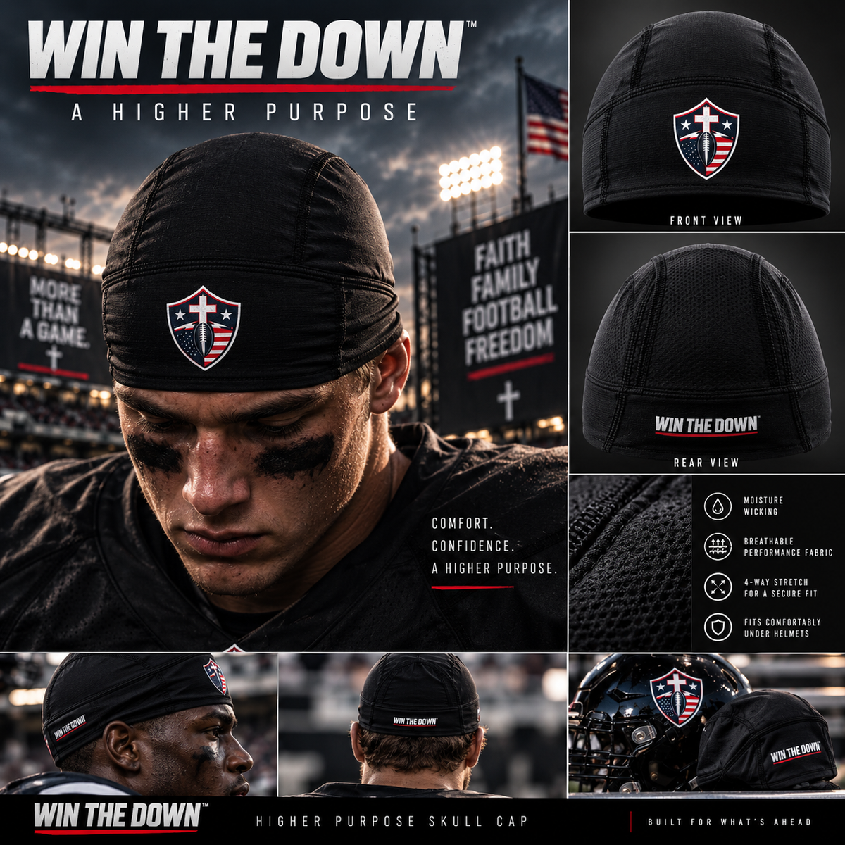 WIN THE DOWN™ Higher Purpose Skull Cap — Coming Soon